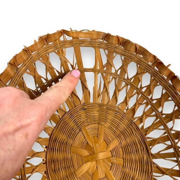 Vintage Oval Boho Wicker Woven Basket - Picture 2 of 5